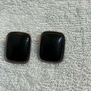 Black Square 🌼Vintage🌼Clip-On Earrings